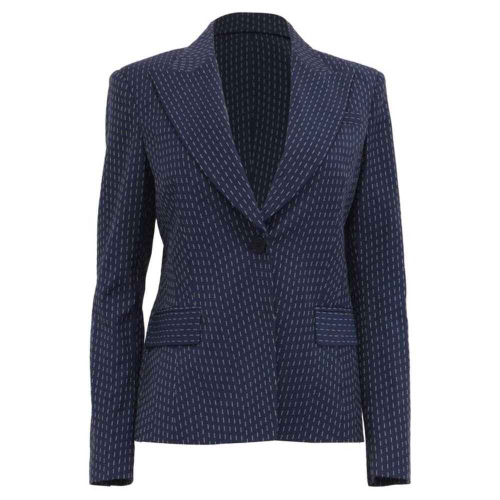 Altuzarra Patterned Single-Breasted Blazer in Navy Blue Viscose